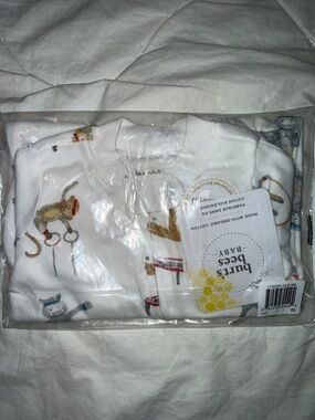 Burt's Bees Baby Newborn Organic Cotton Footie Pajamas- jungle gym animal design
